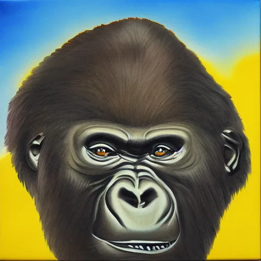 Image similar to gorilla painting, style of ad nauseam album cover