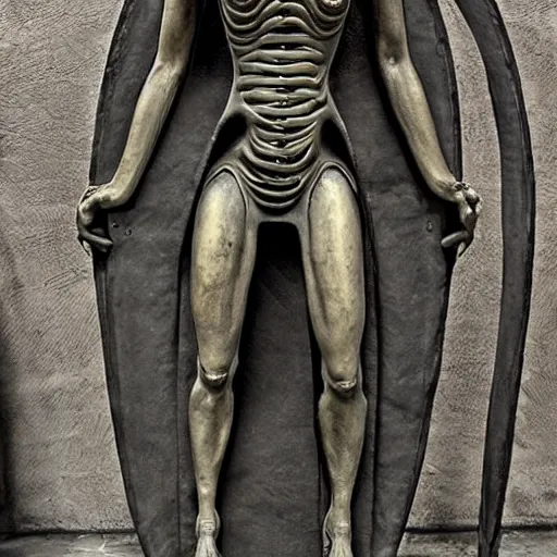 Prompt: Giger-style statue