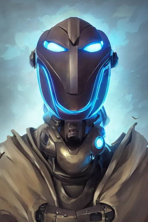 Image similar to epic mask helmet robot ninja portrait stylized as fornite style game design fanart by concept artist gervasio canda, behance hd by jesper ejsing, by rhads, makoto shinkai and lois van baarle, ilya kuvshinov, rossdraws global illumination radiating a glowing aura global illumination ray tracing hdr render in unreal engine 5