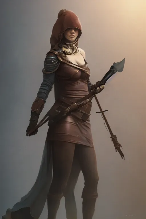 Prompt: hyper realistic photo of medieval hunter queen full body, cinematic, artstation, cgsociety, greg rutkowski, brom