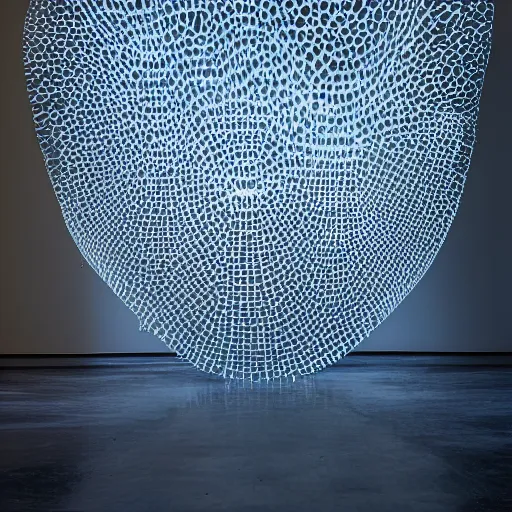 Prompt: Refik Anadol fluid particle data sculpture