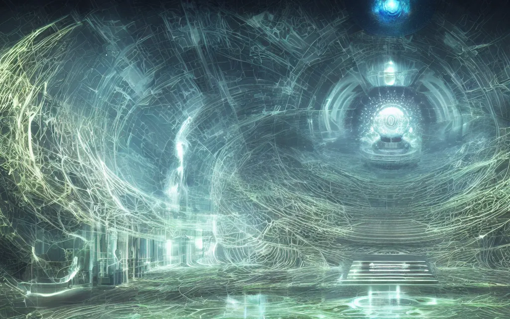 Image similar to prophecy of a techno - spiritual utopian temple, perfect future, award winning digital art