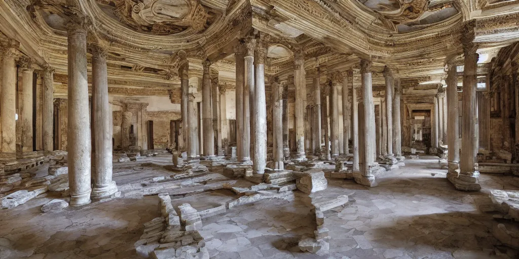 Image similar to enormous roman palace, opulent