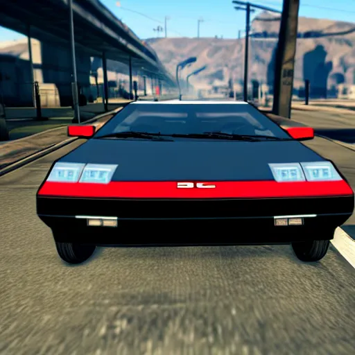 Image similar to flying dmc 1 2 delorean in grand theft auto 5