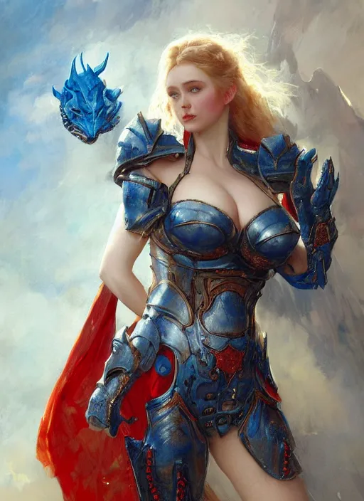 Image similar to beautiful blue - eyed arianna sinn bbw plumper big girl wearing tiny red dragon armour, detailed by gaston bussiere, bayard wu, greg rutkowski, giger, maxim verehin, greg rutkowski, masterpiece, sharp focus, cinematic lightning