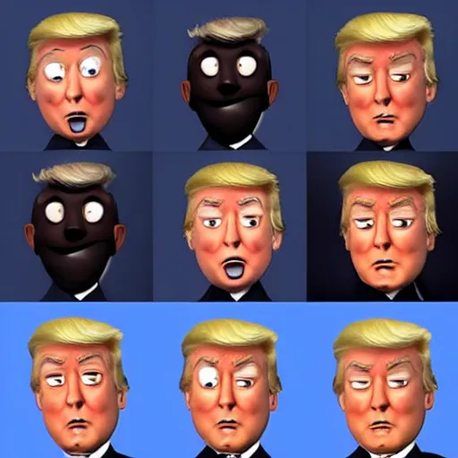 Image similar to donald trump in the style of pixar