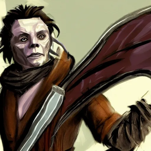 Image similar to How to be a Half-Orc Bard in D&D, by Christopher Walken.