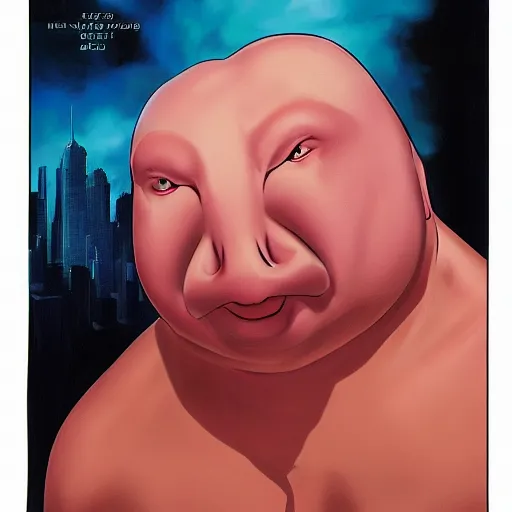 Prompt: comic book cover for issue # 1 of'the blobfish ', art by alex ross