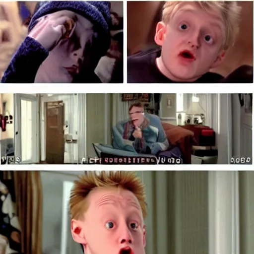 Image similar to Home Alone if Kevin had a smartphone