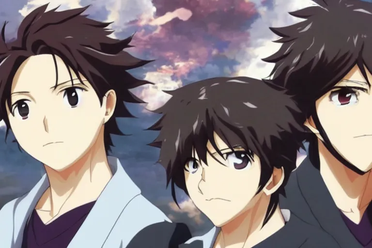 Image similar to Two anime handsome men, ufotable