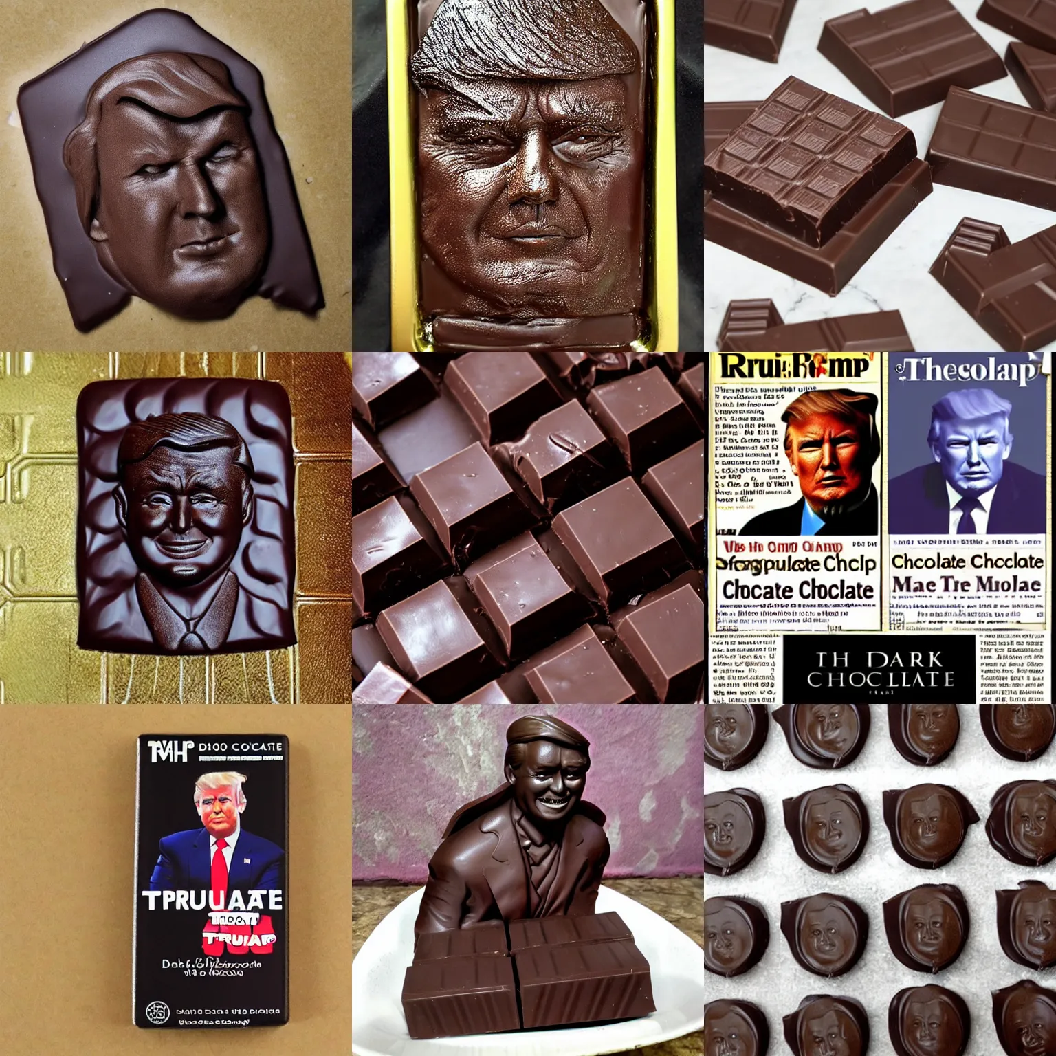 Prompt: dark chocolate trump relief