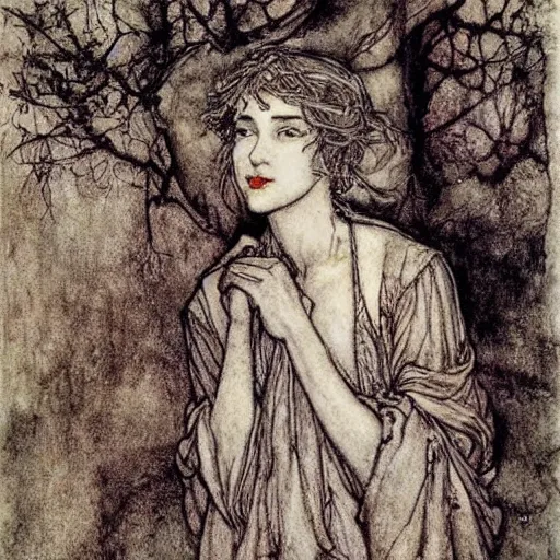 Prompt: Art by Arthur Rackham