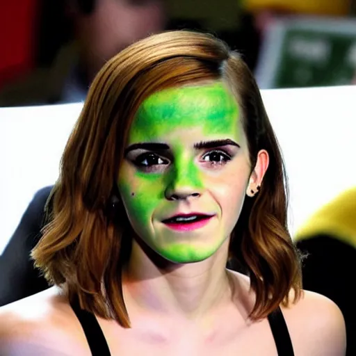 Image similar to emma watson cosplaying as the hulk, muscly emma watson wearing a hulk costume, emma watson jacked beefy cosplay award winner