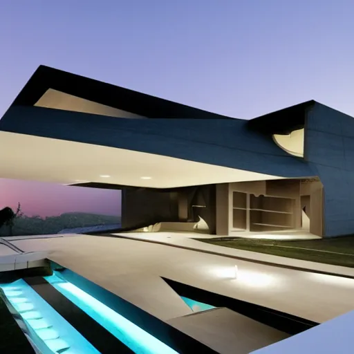 Image similar to house designed by zaha hadid