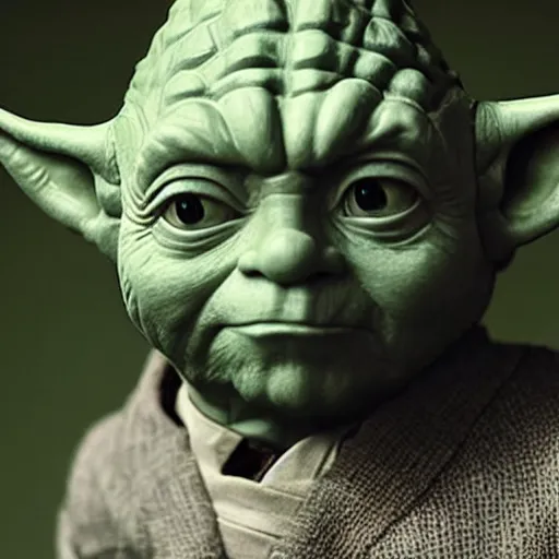 Image similar to Brian Cranston as yoda, photographic, greyscale