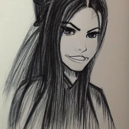 Image similar to milt kahl sketch of victoria justice with tendrils hair style as princess padme from star wars episode 3