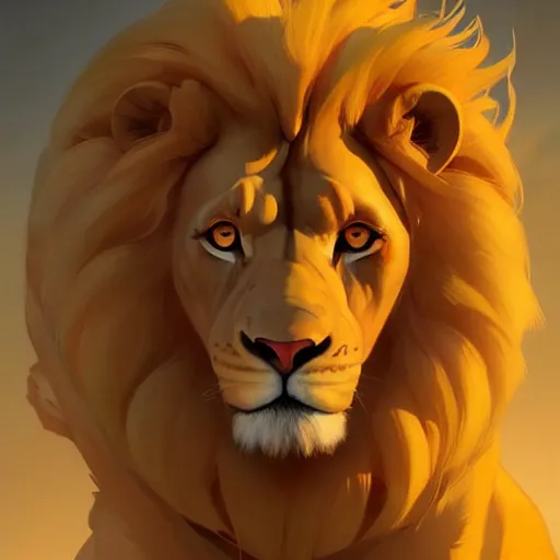 Image similar to portrait of an anthro albino lion, game design fanart by concept artist gervasio canda, behance hd by jesper ejsing, by rhads, makoto shinkai and lois van baarle, ilya kuvshinov, rossdraws global illumination radiating a glowing aura global illumination ray tracing hdr render in unreal engine 5