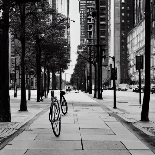 Image similar to a perfect street designed by mies van der rohe. bikes. cinematic, 8 k, inspirational.