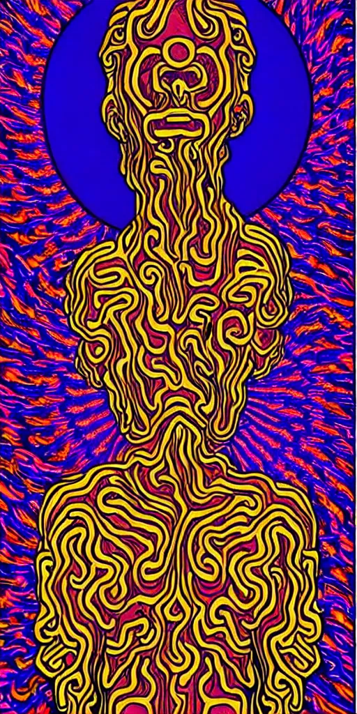 Image similar to god of psychedelics, faceless figure