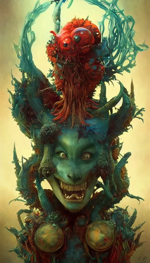 Image similar to exquisite imaginative friendly weird creature poster art humanoid colourful movie art by : : weta studio tom bagshaw james jean frank frazetta