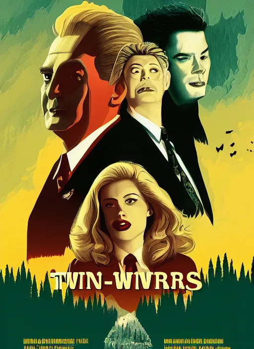 Image similar to twin peaks movie poster art by eric tan