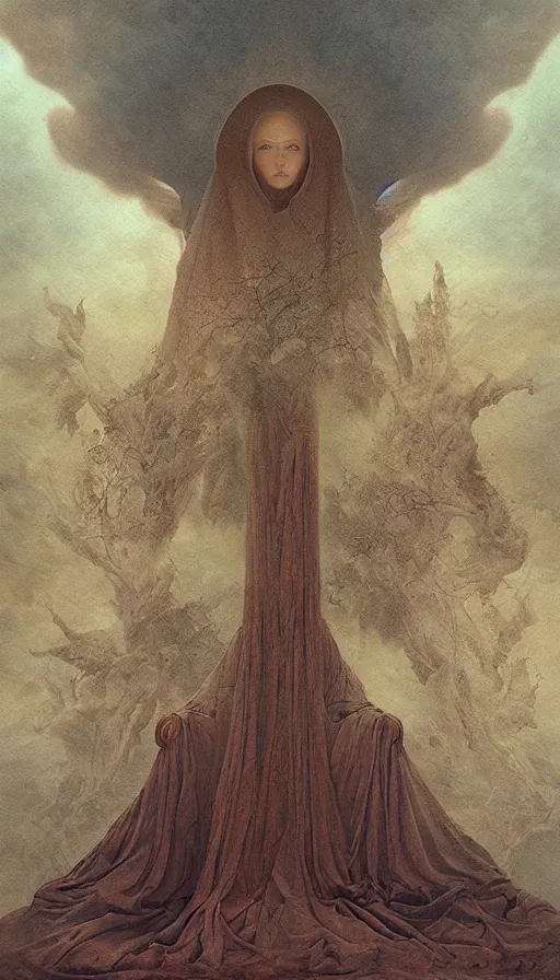 Prompt: the high priestess, digital art, matte painting, agostino arrivabene