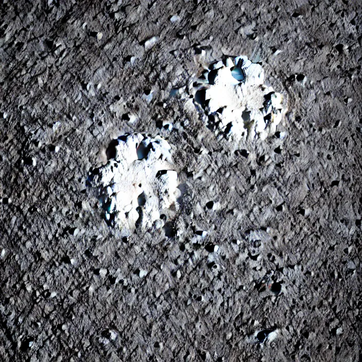 Image similar to boot prints on the lunar surface look like the punisher symbol