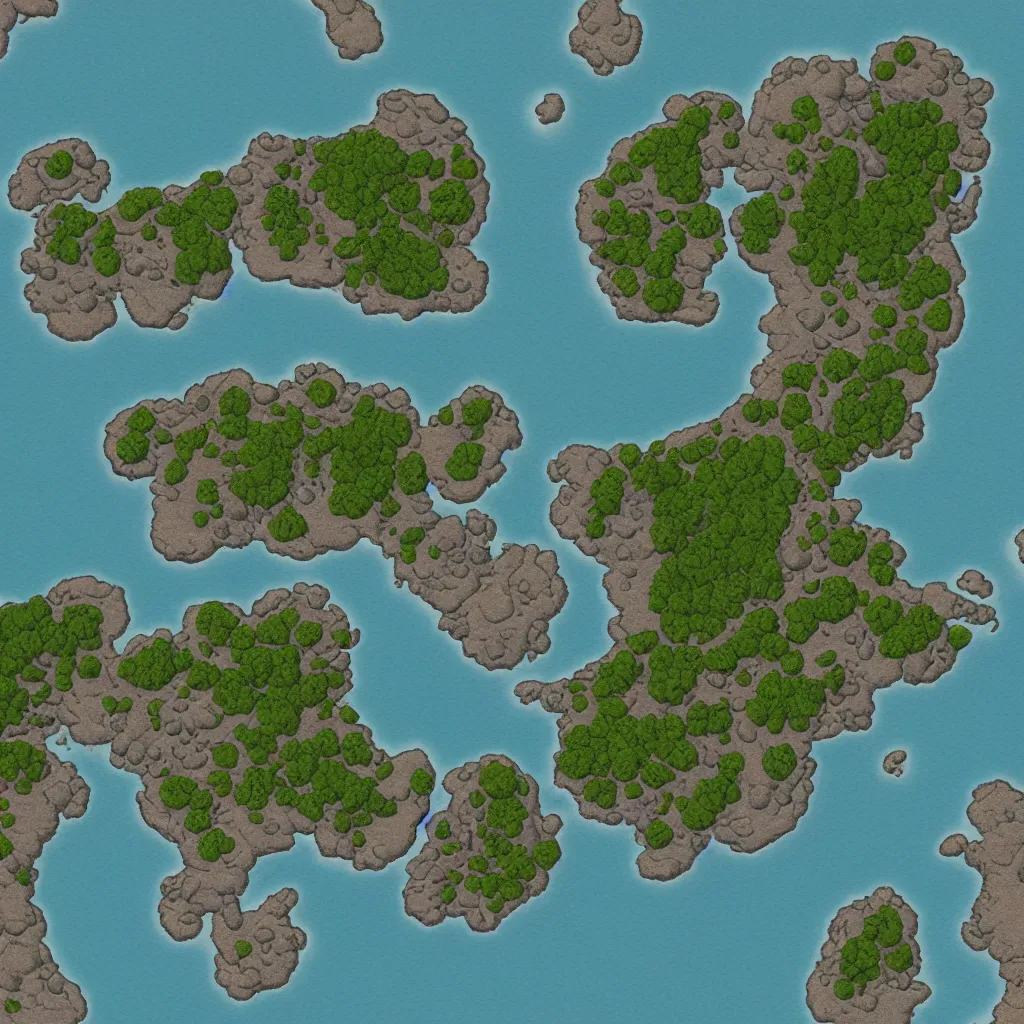 Image similar to an island surrounded by ocean, in the style of inkarnate, 8k