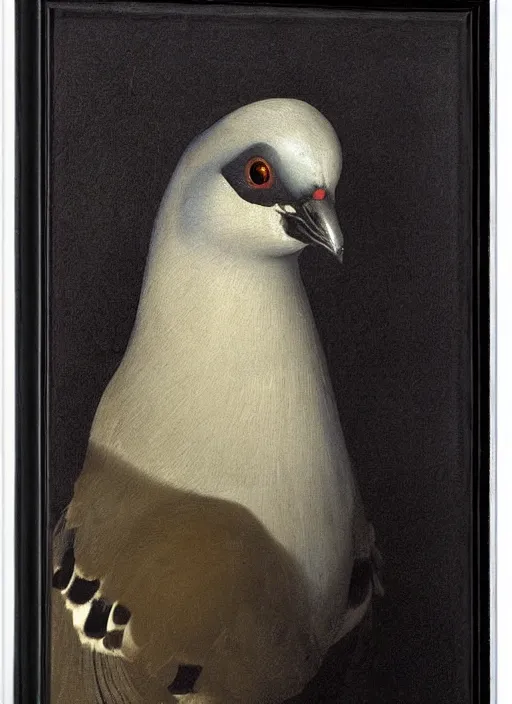 Prompt: portrait of a pigeon by caravaggio