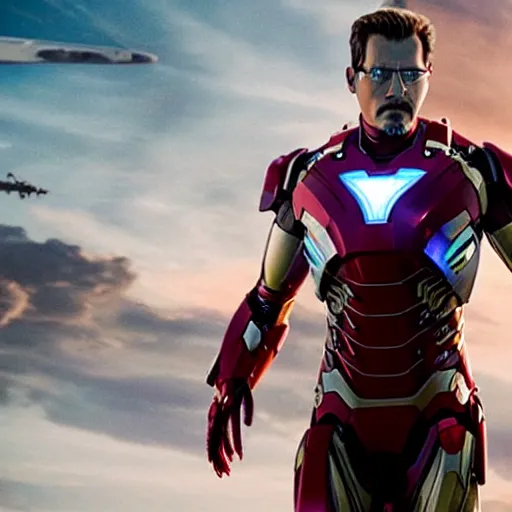 Prompt: “Johnny Depp as Ironman in Avengers: Endgame”