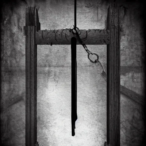 Prompt: the gallows, dark and creepy