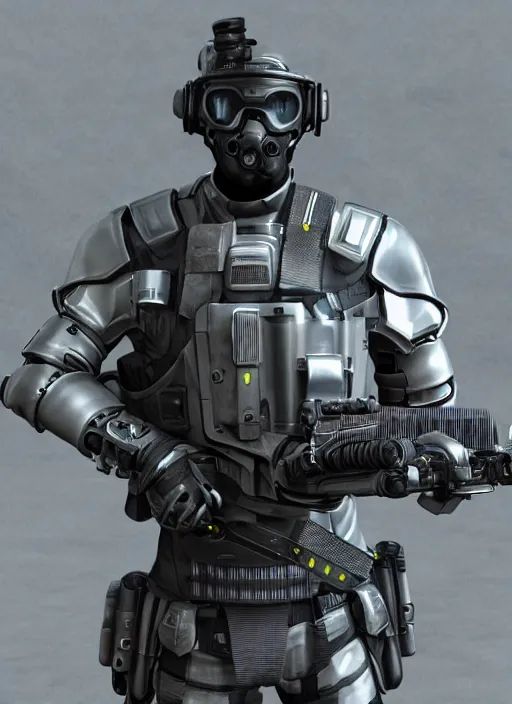 Prompt: futuristic swat team, full armor, full body, full face mask, futuristic weapon, cyberpunk, unreal engine 5