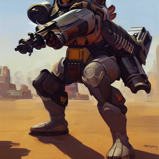 Image similar to greg manchess portrait painting of armored rocket raccoon as overwatch character, medium shot, asymmetrical, profile picture, organic painting, sunny day, matte painting, bold shapes, hard edges, street art, trending on artstation, by huang guangjian and gil elvgren and sachin teng