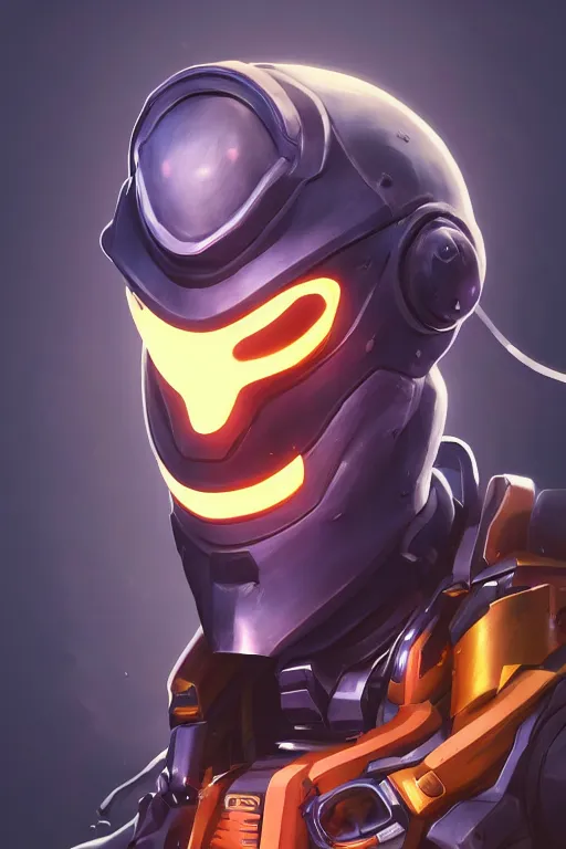 Image similar to epic mask helmet robot ninja portrait stylized as fornite style game design fanart by concept artist gervasio canda, behance hd by jesper ejsing, by rhads, makoto shinkai and lois van baarle, ilya kuvshinov, rossdraws global illumination radiating a glowing aura global illumination ray tracing hdr render in unreal engine 5