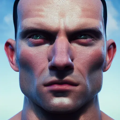 Image similar to a beautiful muscular man, close up portrait, aesthetic, oil painting, pale colors, high detail, 8 k, wide angle, octane render, trending on artstation,