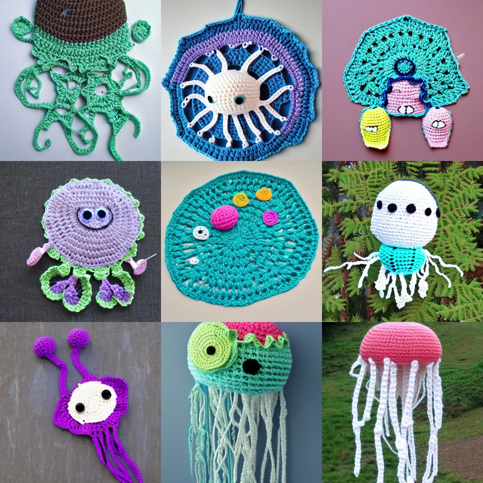 Prompt: crochet jellyfish