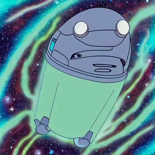 Prompt: the alien cosmic tardigrade that awaits you at the end of all of space and time, by studio ghibli