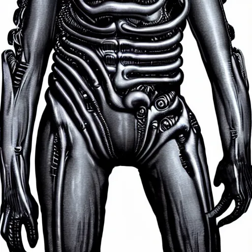 Prompt: giger hugo boss alien suit formal xenomorph classic