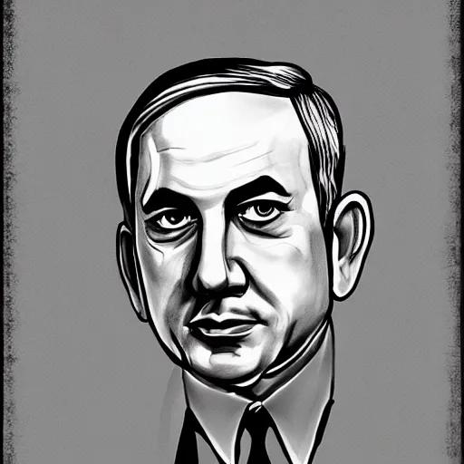 Image similar to a portrait of benjamin netanyahu by hillier dan