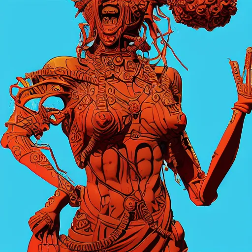 Image similar to in the style of josan Gonzalez and jinx88 greek statue, highly detailed, y2k”