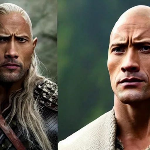 Prompt: Dwayne Johnson as Legolas