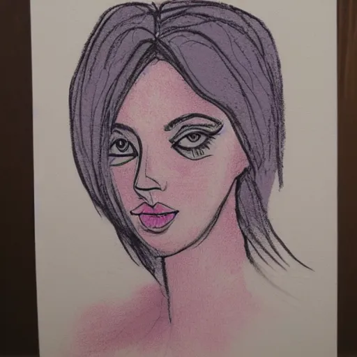 Image similar to one line art of a woman, pastel color