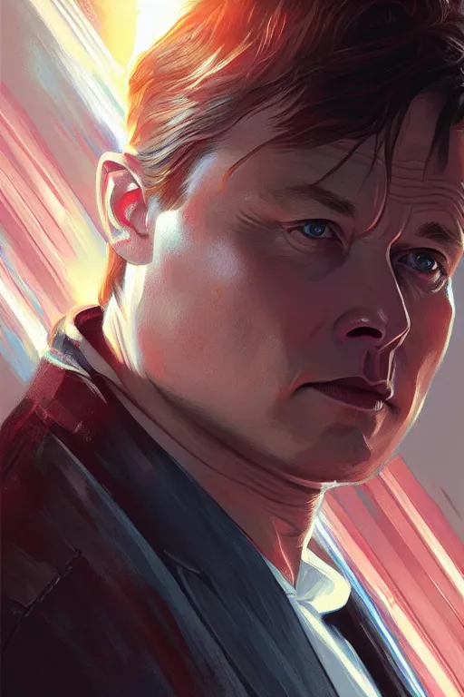 Image similar to elon musk as marty mcfly, realistic portrait, symmetrical, highly detailed, digital painting, artstation, concept art, smooth, sharp focus, illustration, cinematic lighting, art by artgerm and greg rutkowski and alphonse mucha