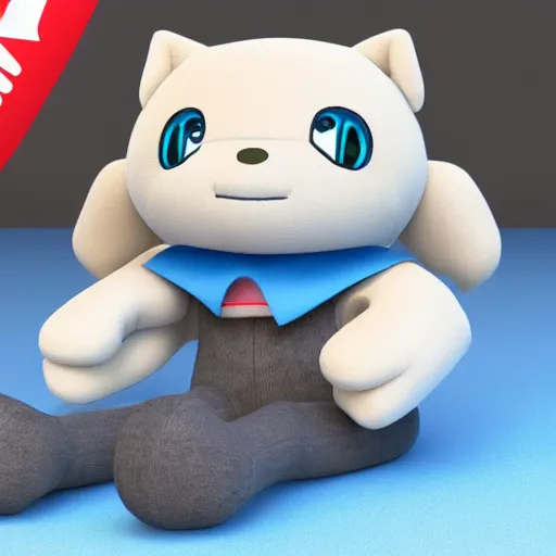 Prompt: cute fumo plush of the mascot of an electronics store, vray render