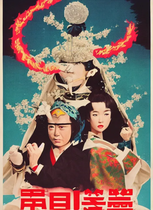 Image similar to poster for a film fantasy japanese called genshin impact, 8 k, hd, photo by slim aarons