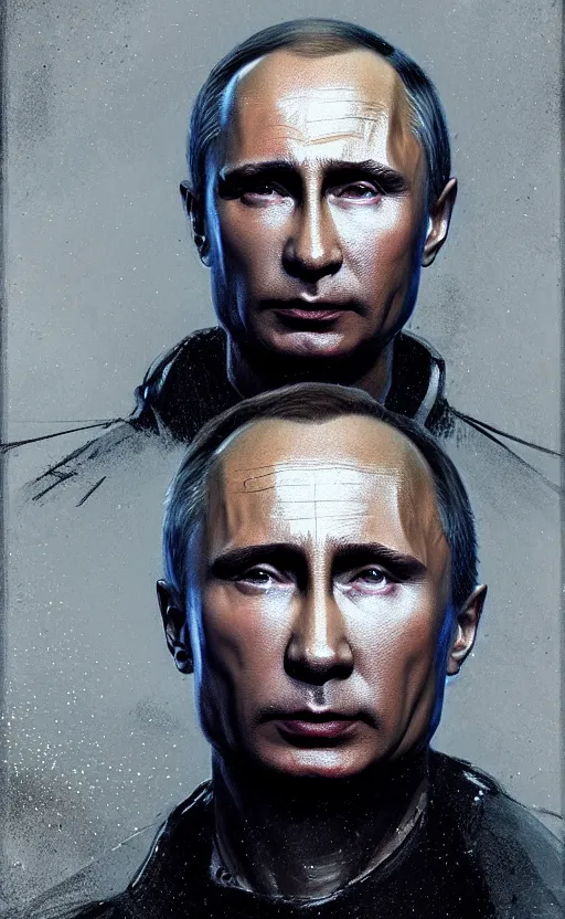 Prompt: detailed portrait vladimir putin, volumetric light from underneath, reflective military puffy coat with blood splats by ismail inceoglu dragan bibin hans thoma greg rutkowski alexandros pyromallis nekro rene maritte illustrated, perfect face, fine details, realistic shaded, fine - face, direct glaze