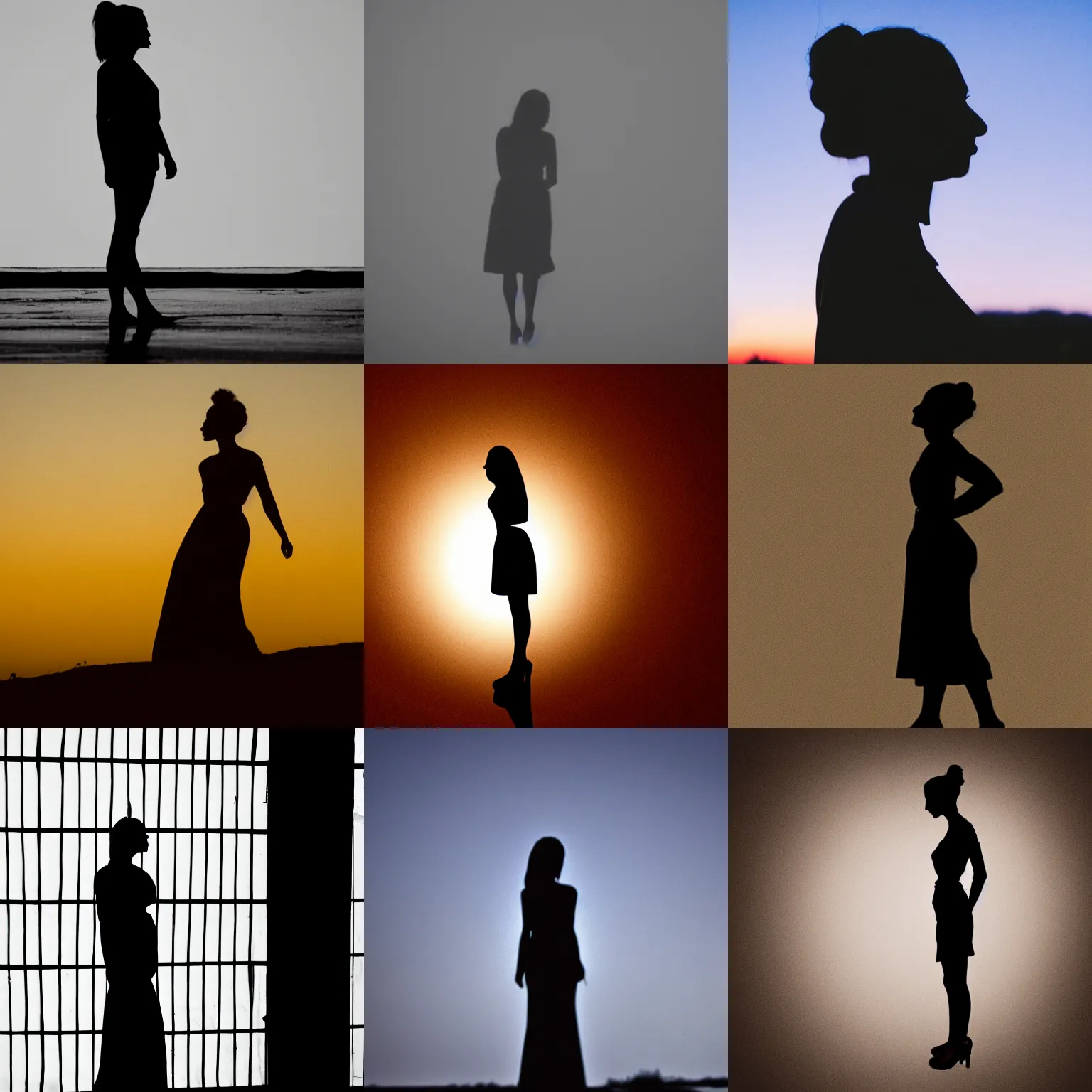 Prompt: A silhouette of a woman