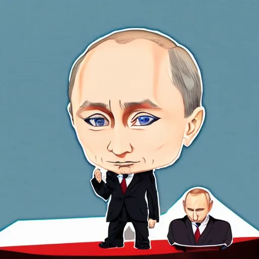 Image similar to Putin anime chibi style