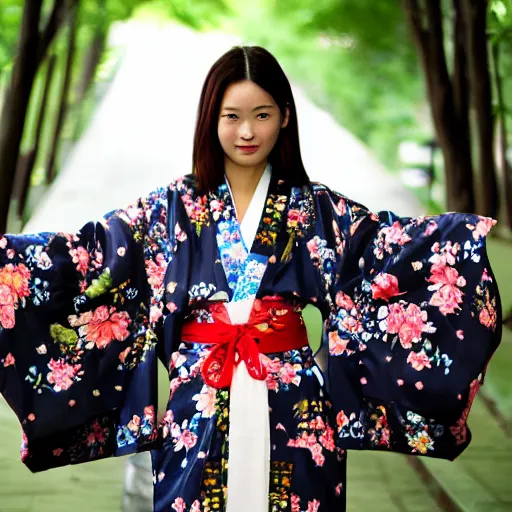 Prompt: photo of a beautiful kimono