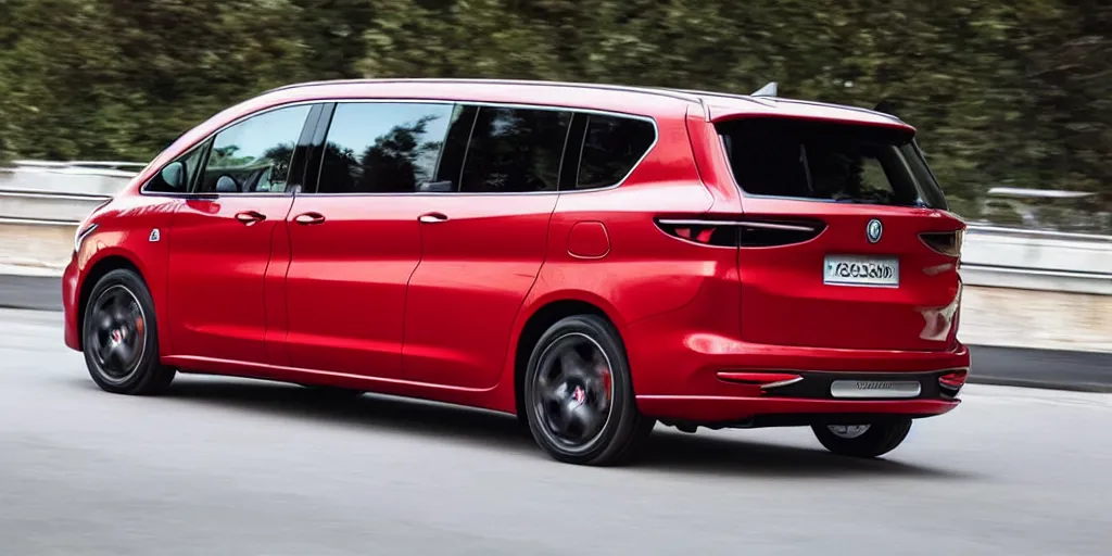 Image similar to 2022 Alfa Romeo Minivan, red